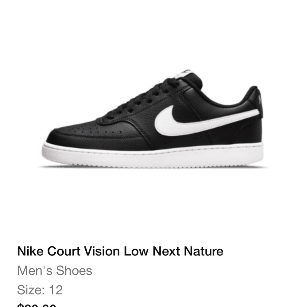 Nike Court Vision Low Next Nature Black White Sneakers